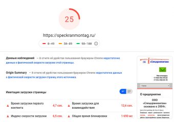 Скорость сайта (было)
